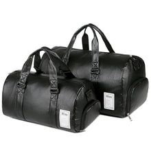 Load image into Gallery viewer, Big Capacity Leather Travel Bag Waterproof Fitness Duffle Bag with Shoes Pocket Sports Weekend Luggage Bag Women Men Handbag
