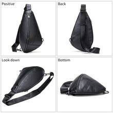 Load image into Gallery viewer, Luufan Genuine Leather Men's Chest Bags Soft Top Layer Cross Body Bag Black Male Cowhide Sling Bag Messager Single Summer Pouch