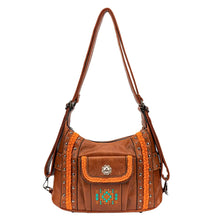 Load image into Gallery viewer, Concealed Carry Embroidered Aztec Stitch Hobo Shoulder Bag Handbag