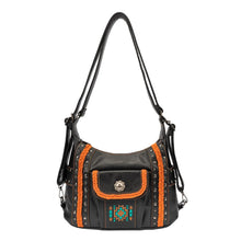 Load image into Gallery viewer, Concealed Carry Embroidered Aztec Stitch Hobo Shoulder Bag Handbag