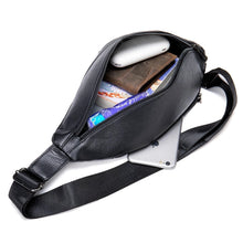Load image into Gallery viewer, Luufan Genuine Leather Men's Chest Bags Soft Top Layer Cross Body Bag Black Male Cowhide Sling Bag Messager Single Summer Pouch