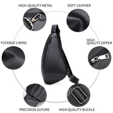 Load image into Gallery viewer, Luufan Genuine Leather Men's Chest Bags Soft Top Layer Cross Body Bag Black Male Cowhide Sling Bag Messager Single Summer Pouch