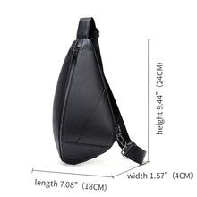 Load image into Gallery viewer, Luufan Genuine Leather Men's Chest Bags Soft Top Layer Cross Body Bag Black Male Cowhide Sling Bag Messager Single Summer Pouch