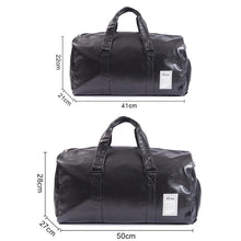 Load image into Gallery viewer, Big Capacity Leather Travel Bag Waterproof Fitness Duffle Bag with Shoes Pocket Sports Weekend Luggage Bag Women Men Handbag