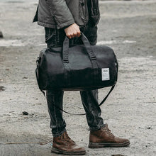 Load image into Gallery viewer, Big Capacity Leather Travel Bag Waterproof Fitness Duffle Bag with Shoes Pocket Sports Weekend Luggage Bag Women Men Handbag