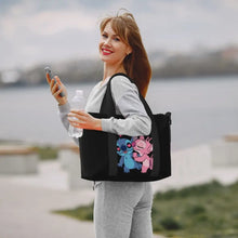 Load image into Gallery viewer, Custom Large SLilo And Stitch Cartoon Tote Bag Women Anime Shopping Shoulder Beach Gym Travel Bag