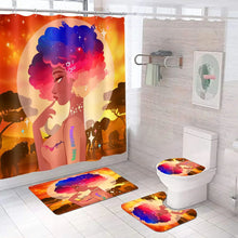 Load image into Gallery viewer, Fashion Elegant Purple Afro Black Girl Shower Curtain