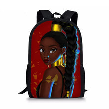 Load image into Gallery viewer, Black Afro Girl Magic Book Bags African School Bag For Girls Kids Elementary Children MultiPurpose Backpacks