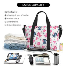 Load image into Gallery viewer, Custom Large SLilo And Stitch Cartoon Tote Bag Women Anime Shopping Shoulder Beach Gym Travel Bag