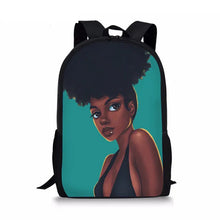 Load image into Gallery viewer, Black Afro Girl Magic Book Bags African School Bag For Girls Kids Elementary Children MultiPurpose Backpacks