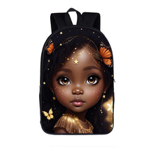 Load image into Gallery viewer, Cute Afro Backpack African Melanin Women Laptop Bag