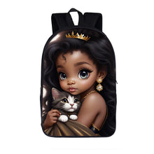 Load image into Gallery viewer, Cute Afro Backpack African Melanin Women Laptop Bag