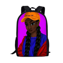 Load image into Gallery viewer, Black Afro Girl Magic Book Bags African School Bag For Girls Kids Elementary Children MultiPurpose Backpacks