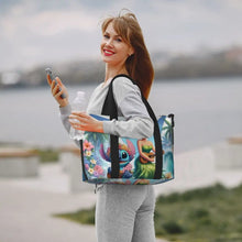 Load image into Gallery viewer, Custom Tinker Bell Stitch Wallpaper Tote Bag Women Large Capacity Beach Gym Travel Bags