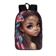 Load image into Gallery viewer, Cute Afro Backpack African Melanin Women Laptop Bag