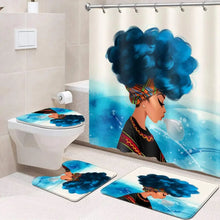 Load image into Gallery viewer, Fashion Elegant Purple Afro Black Girl Shower Curtain