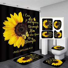 Load image into Gallery viewer, 4 PCS Flower Shower Curtain Set