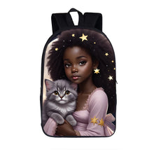 Load image into Gallery viewer, Cute Afro Backpack African Melanin Women Laptop Bag