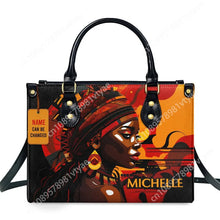 Load image into Gallery viewer, African Girl Print Leather Handbag for Black Women Fashion Top-handle Tote High Quality Luxury Shoulder Purse Shopping Messenger