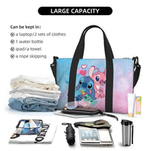 Load image into Gallery viewer, Custom Large SLilo And Stitch Cartoon Tote Bag Women Anime Shopping Shoulder Beach Gym Travel Bag
