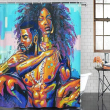 Load image into Gallery viewer, African American Couple Shower Curtain
