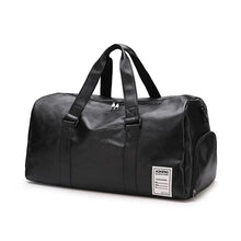 Load image into Gallery viewer, Big Capacity Leather Travel Bag Waterproof Fitness Duffle Bag with Shoes Pocket Sports Weekend Luggage Bag Women Men Handbag