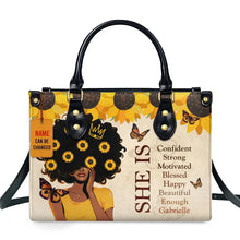 Load image into Gallery viewer, African Girl Print Leather Handbag for Black Women Fashion Top-handle Tote High Quality Luxury Shoulder Purse Shopping Messenger