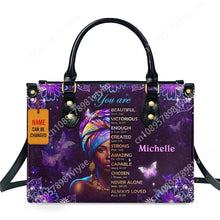 Load image into Gallery viewer, African Girl Print Leather Handbag for Black Women Fashion Top-handle Tote High Quality Luxury Shoulder Purse Shopping Messenger