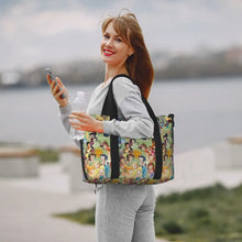 Load image into Gallery viewer, Custom Tinker Bell Stitch Wallpaper Tote Bag Women Large Capacity Beach Gym Travel Bags