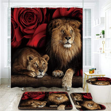 Load image into Gallery viewer, 4 PCS Flower Shower Curtain Set