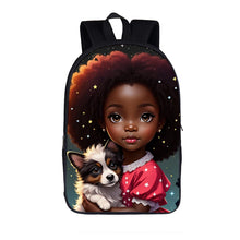 Load image into Gallery viewer, Cute Afro Backpack African Melanin Women Laptop Bag
