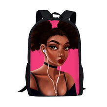 Load image into Gallery viewer, Black Afro Girl Magic Book Bags African School Bag For Girls Kids Elementary Children MultiPurpose Backpacks