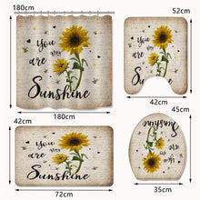 Load image into Gallery viewer, 4 PCS Flower Shower Curtain Set