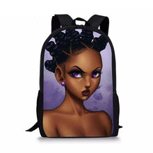 Load image into Gallery viewer, Black Afro Girl Magic Book Bags African School Bag For Girls Kids Elementary Children MultiPurpose Backpacks