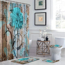 Load image into Gallery viewer, 4 PCS Flower Shower Curtain Set