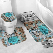 Load image into Gallery viewer, 4 PCS Flower Shower Curtain Set