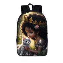 Load image into Gallery viewer, Cute Afro Backpack African Melanin Women Laptop Bag