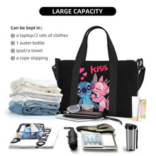 Load image into Gallery viewer, Custom Large SLilo And Stitch Cartoon Tote Bag Women Anime Shopping Shoulder Beach Gym Travel Bag