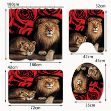 Load image into Gallery viewer, 4 PCS Flower Shower Curtain Set