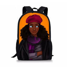 Load image into Gallery viewer, Black Afro Girl Magic Book Bags African School Bag For Girls Kids Elementary Children MultiPurpose Backpacks