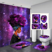 Load image into Gallery viewer, Fashion Elegant Purple Afro Black Girl Shower Curtain