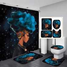 Load image into Gallery viewer, Fashion Elegant Purple Afro Black Girl Shower Curtain