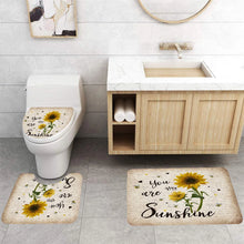 Load image into Gallery viewer, 4 PCS Flower Shower Curtain Set