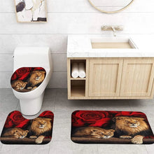 Load image into Gallery viewer, 4 PCS Flower Shower Curtain Set