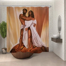 Load image into Gallery viewer, Black Couple Lover African American Bathroom Shower Curtain Set