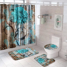 Load image into Gallery viewer, 4 PCS Flower Shower Curtain Set