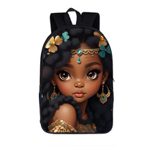 Load image into Gallery viewer, Cute Afro Backpack African Melanin Women Laptop Bag