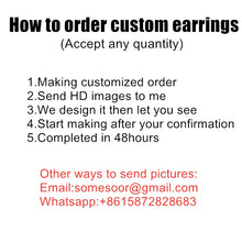 Load image into Gallery viewer, SOMESOOR Afro Natural Hair Painted Wood Drop Earrings