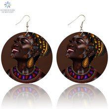 Load image into Gallery viewer, SOMESOOR Afro Natural Hair Painted Wood Drop Earrings