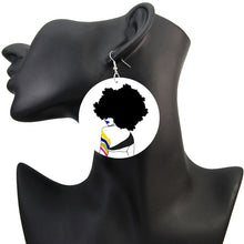 Load image into Gallery viewer, SOMESOOR Afro Natural Hair Painted Wood Drop Earrings
